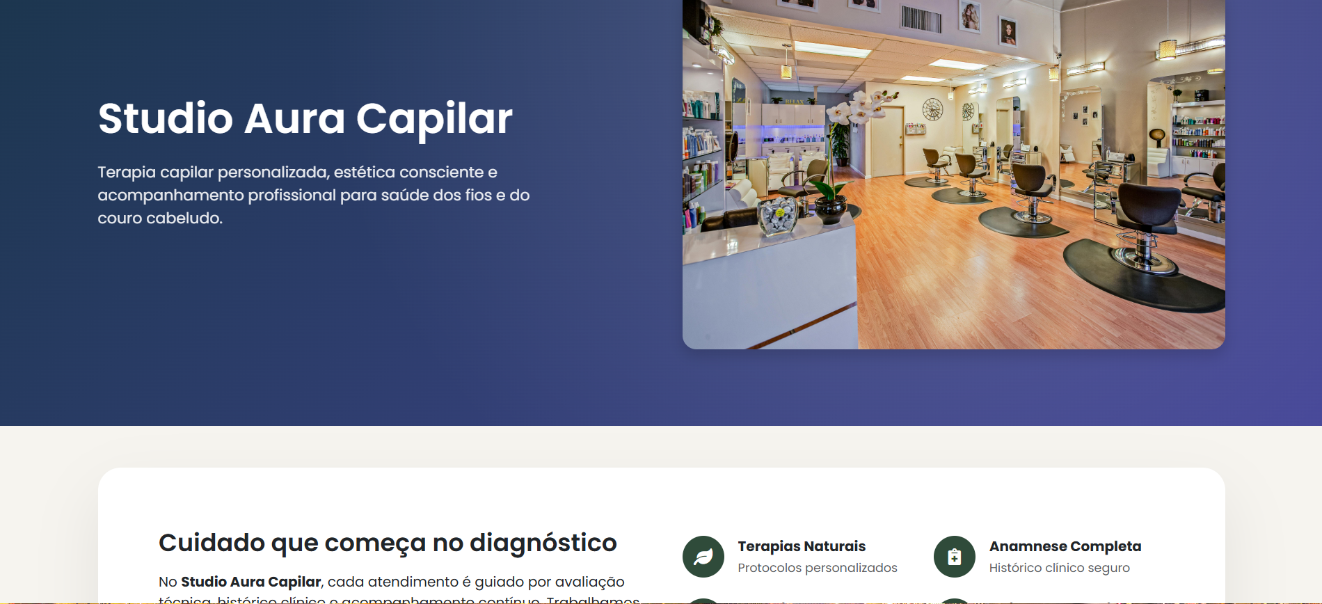 Página pública Tricovera